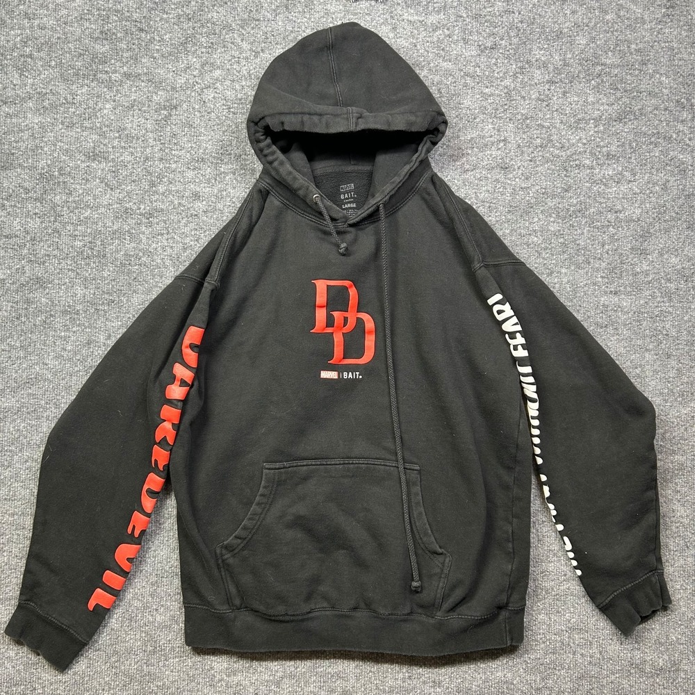 Marvel BAIT x Daredevil Vs Cheetah Hoodie Men's Black Drawstring USA Made - L